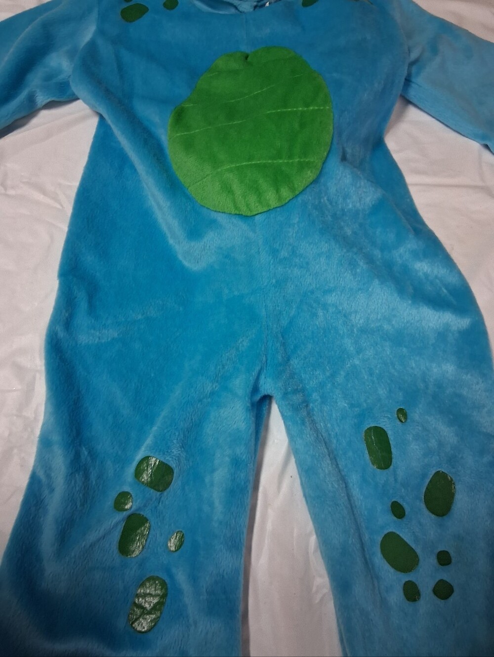 Blue Dinosaur Kids Costume with Green Accents Size 2-3T Preowned - Picture 3 of 10